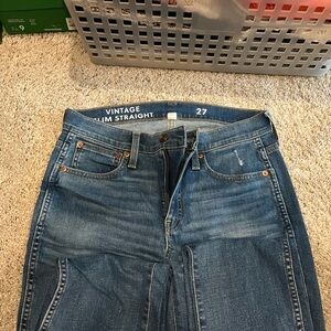 Jcrew vintage straight blue jeans size 27 never worn
